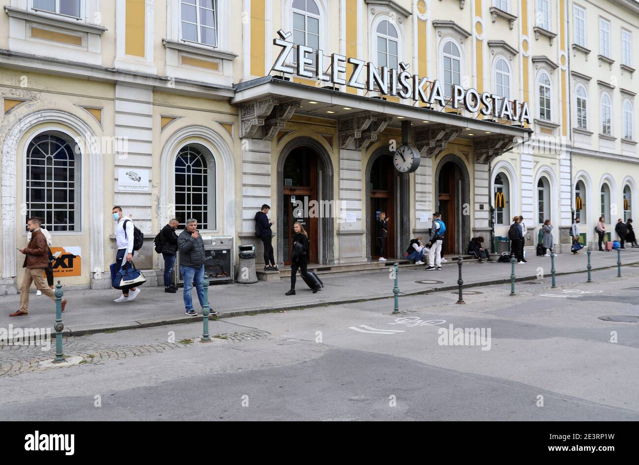 Ljubljana Bahnhof Stockfoto