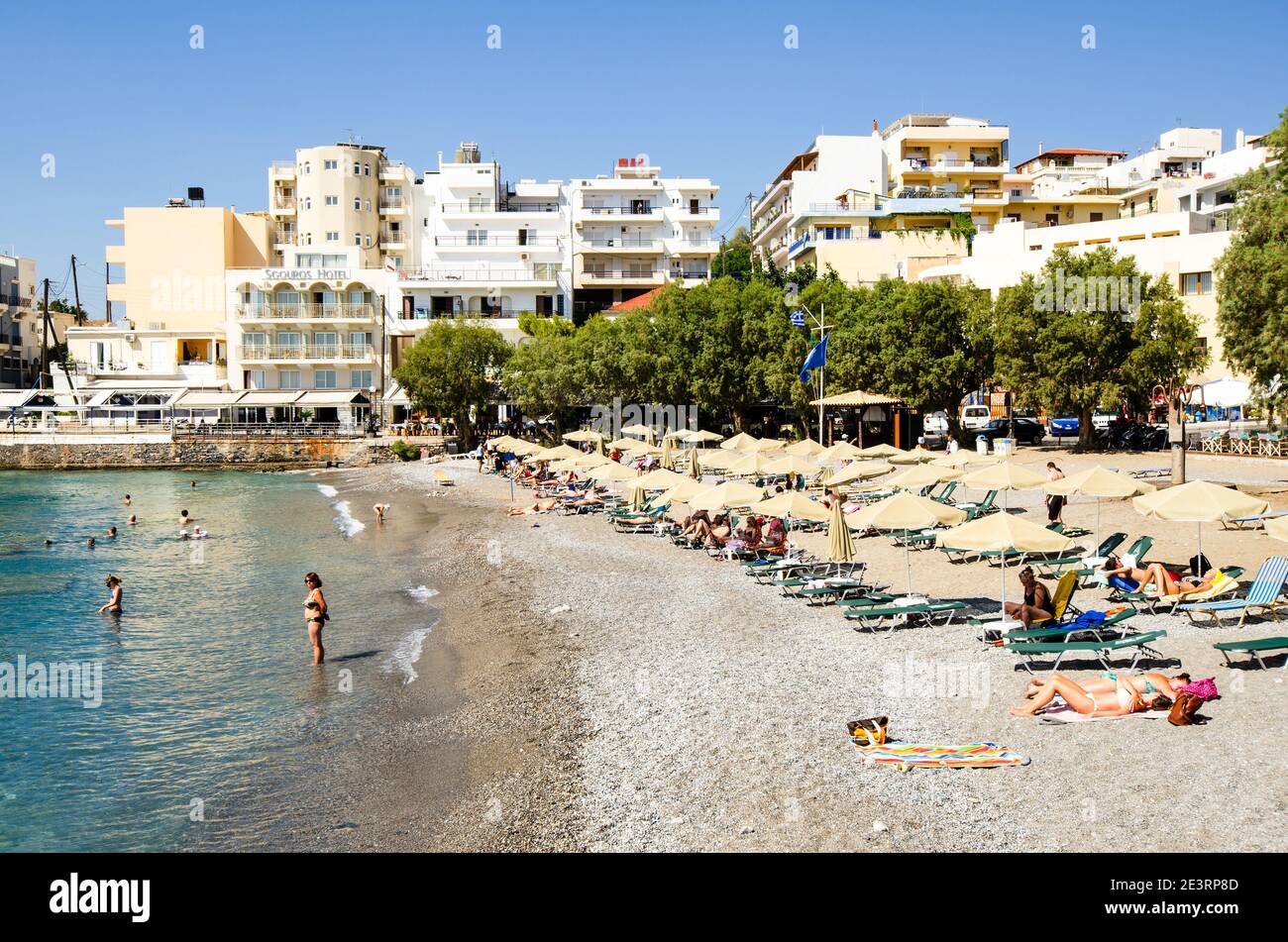 Agios Nikolas Küste und Strand - Kreta, Griechenland Stockfoto