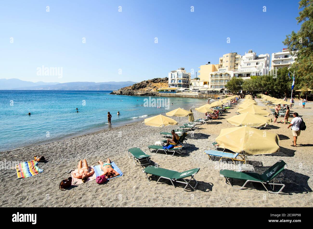 Agios Nikolas Küste und Strand - Kreta, Griechenland Stockfoto