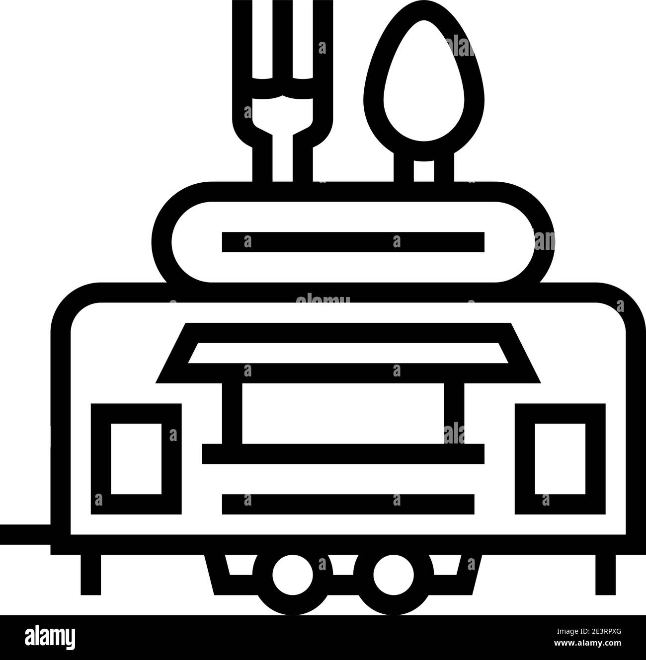 Street Food Anhänger Linie Symbol Vektor Illustration Stock Vektor