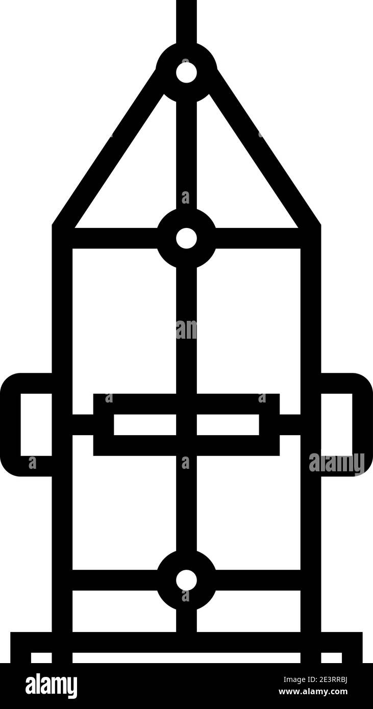 Vektorgrafik für Symbole der Wagentrailer-Linie Stock Vektor