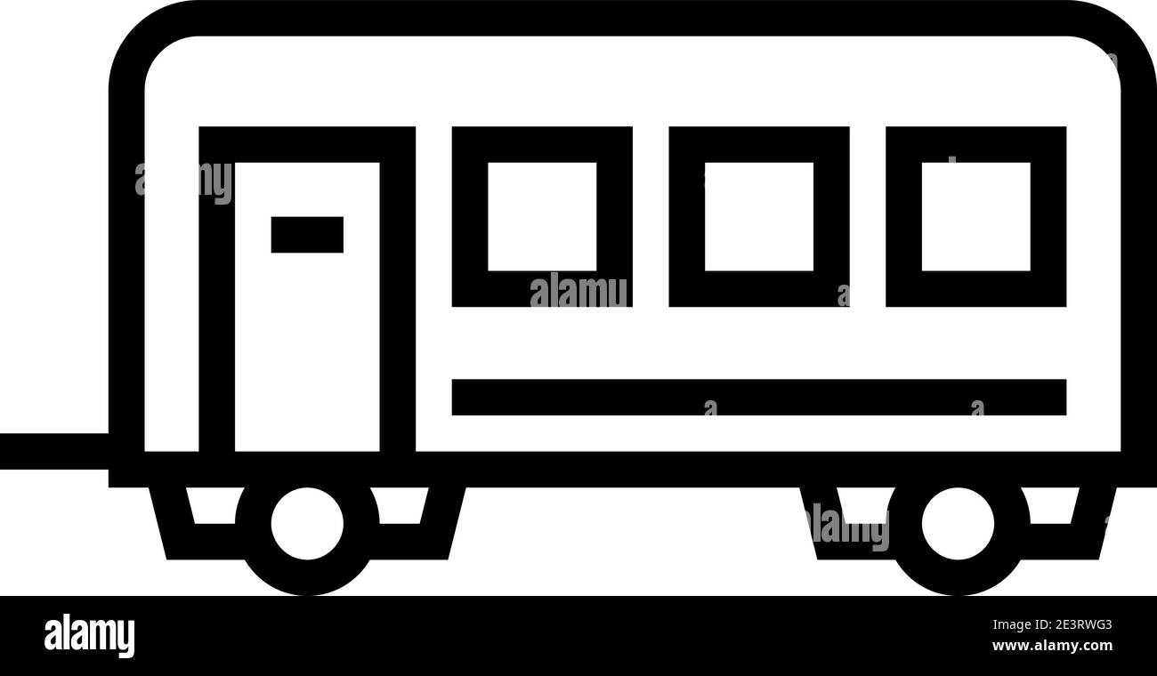 Abbildung des Symbols für die Linie des Anhängers für den Personentransport Stock Vektor