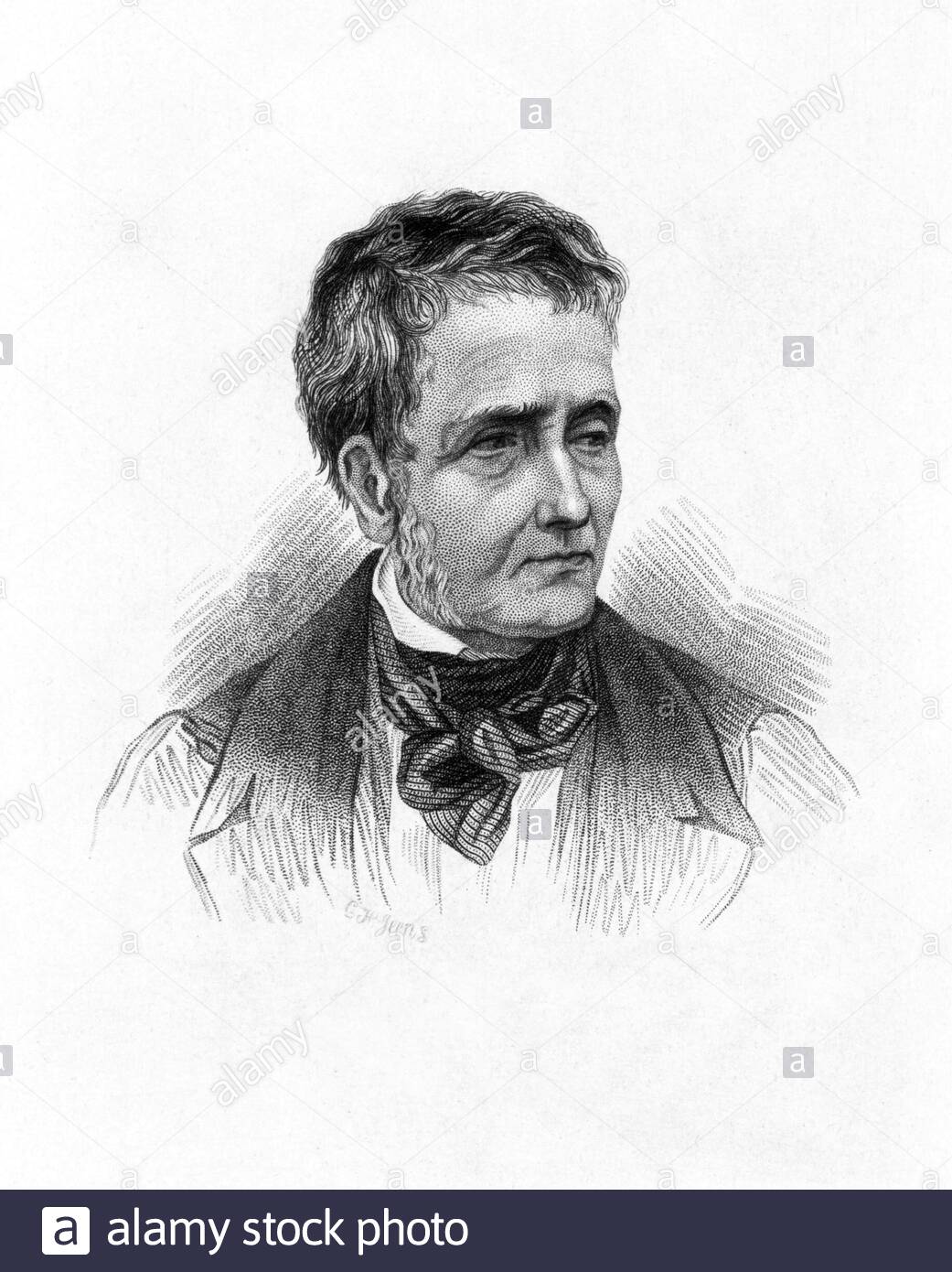 Thomas De Quincey Portrait, 1785 – 1859, war ein englischer Essayist, Vintage Illustration aus dem 19. Jahrhundert Stockfoto