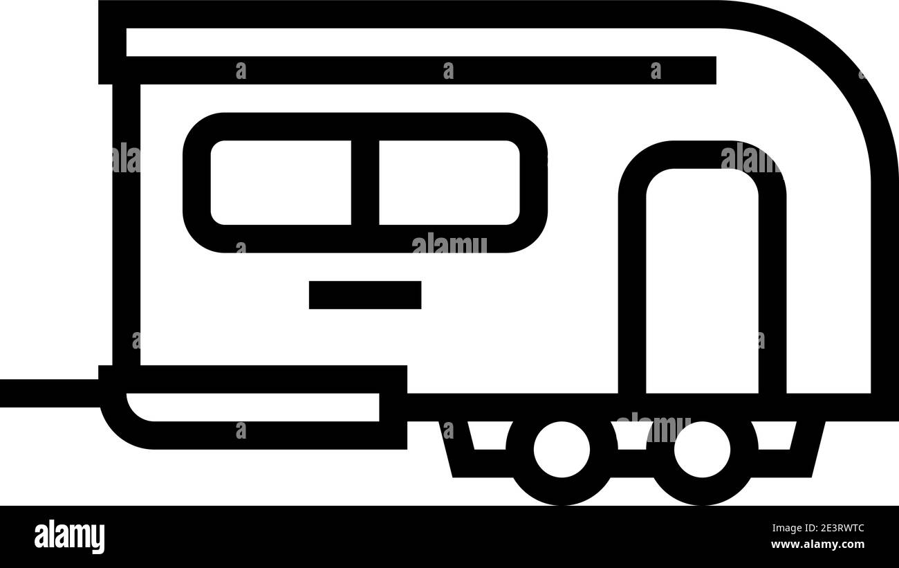 Abbildung des Symbols für Camper Trailer Line Stock Vektor