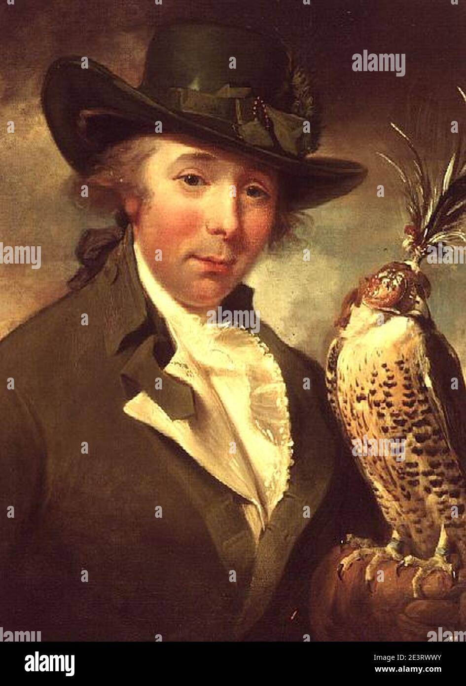 Man with Falcon von Philip Reinagle. Stockfoto