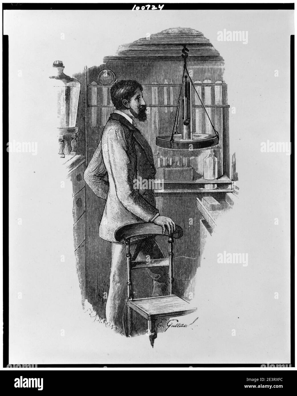 Mann auf dem Schiff vergleicht Temperatur der Oberfläche des Meeres und der Luft in verschiedenen Teilen der Welt) - E. Gulland ; Pearson, sc Stockfoto