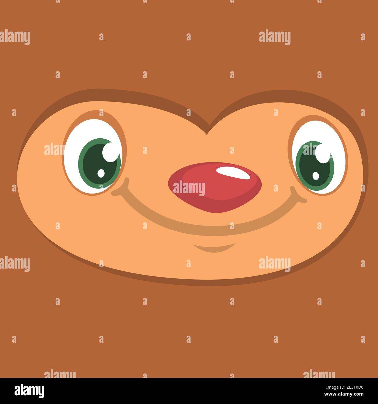 Cute Cartoon Faultiere Cartoon Gesicht Avatar, lustige Vektor-Illustration isoliert Stock Vektor