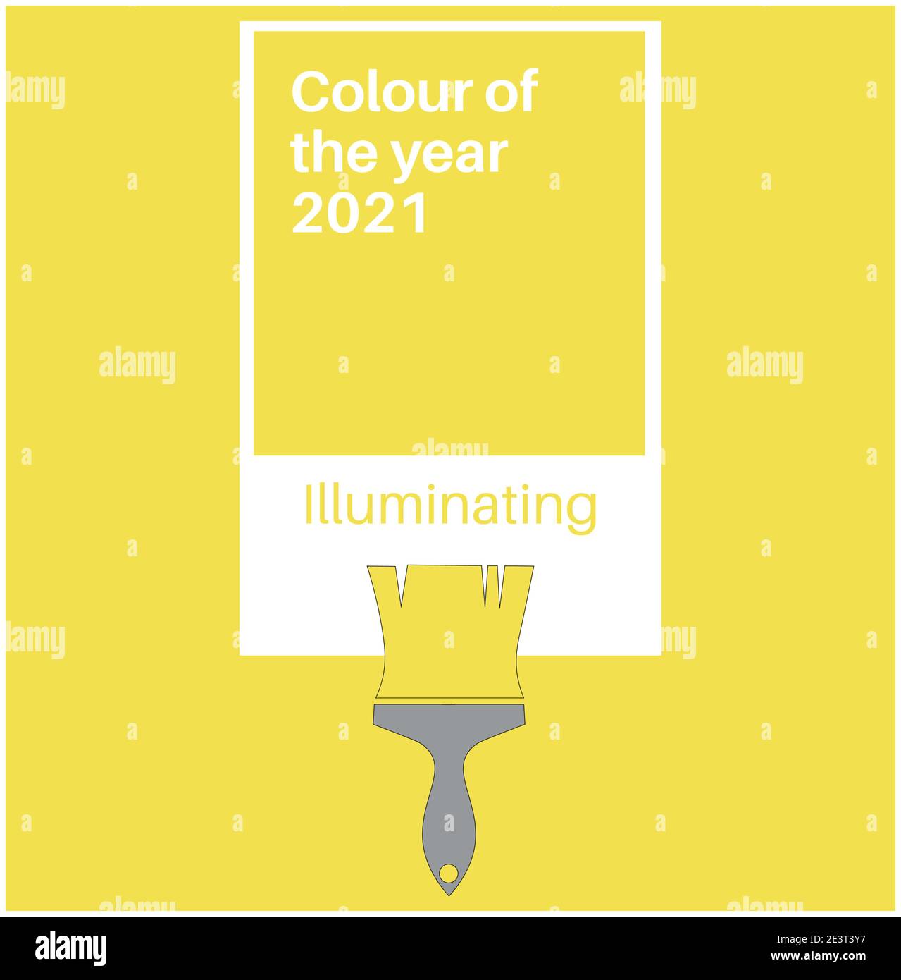 Ultimate Grey und Illuminating Yellow Trendfarben des Jahres 2021. Farbmuster, Vektorgrafik Stock Vektor