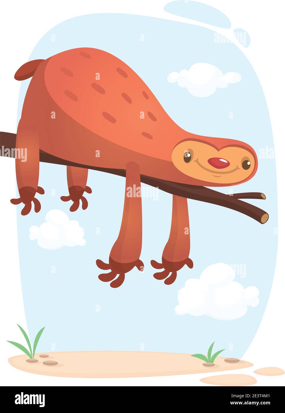 Cute Cartoon Faultiere Cartoon, lustige Vektor-Illustration isoliert Stock Vektor