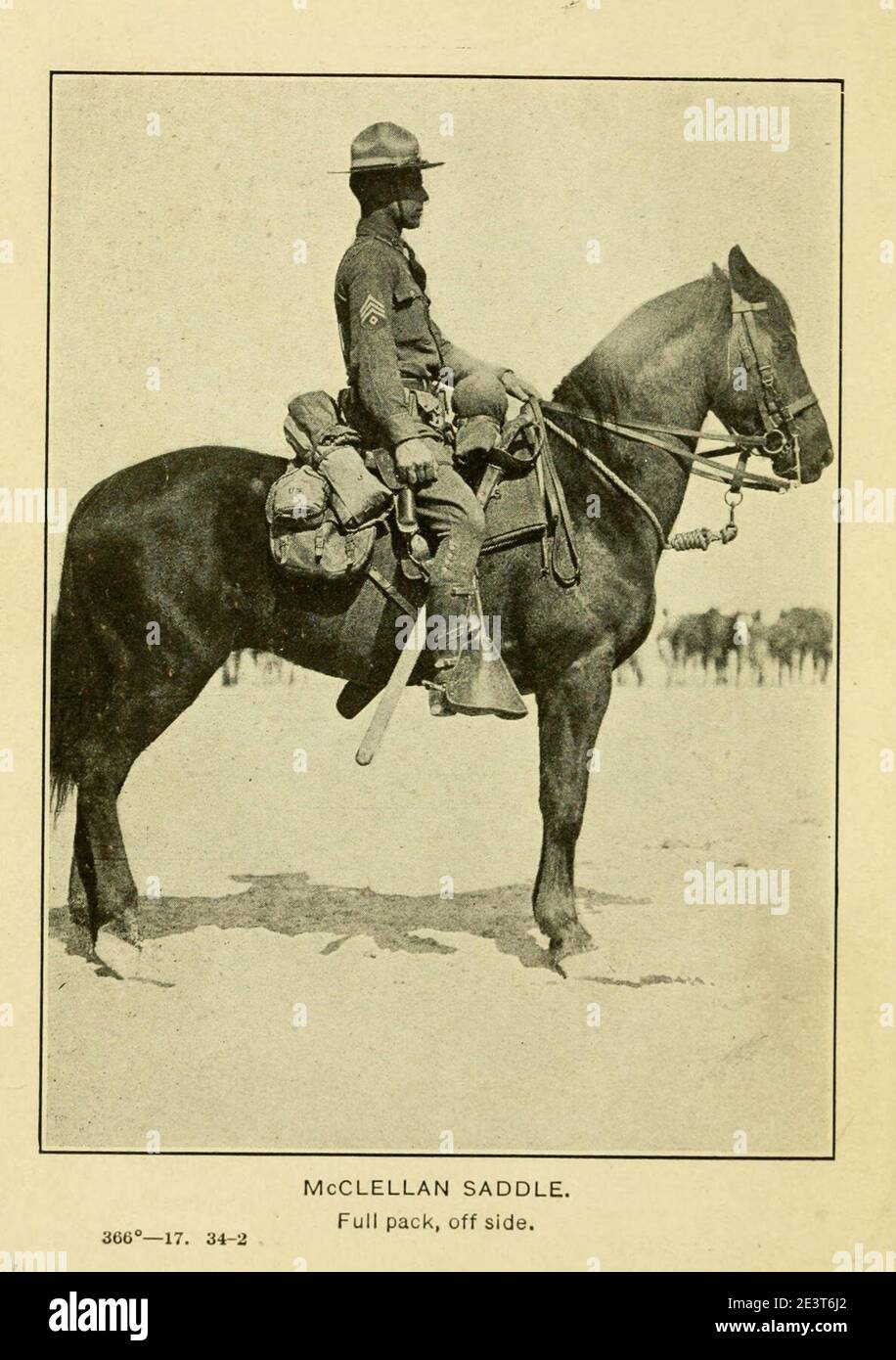 Handbuch für unbeauftragte Offiziere und Kavallerieprivaten der Armee der Vereinigten Staaten. 1917. Auch von Ingenieurfirmen (montiert) für Kavallerieunterricht und Ausbildung verwendet werden Stockfoto