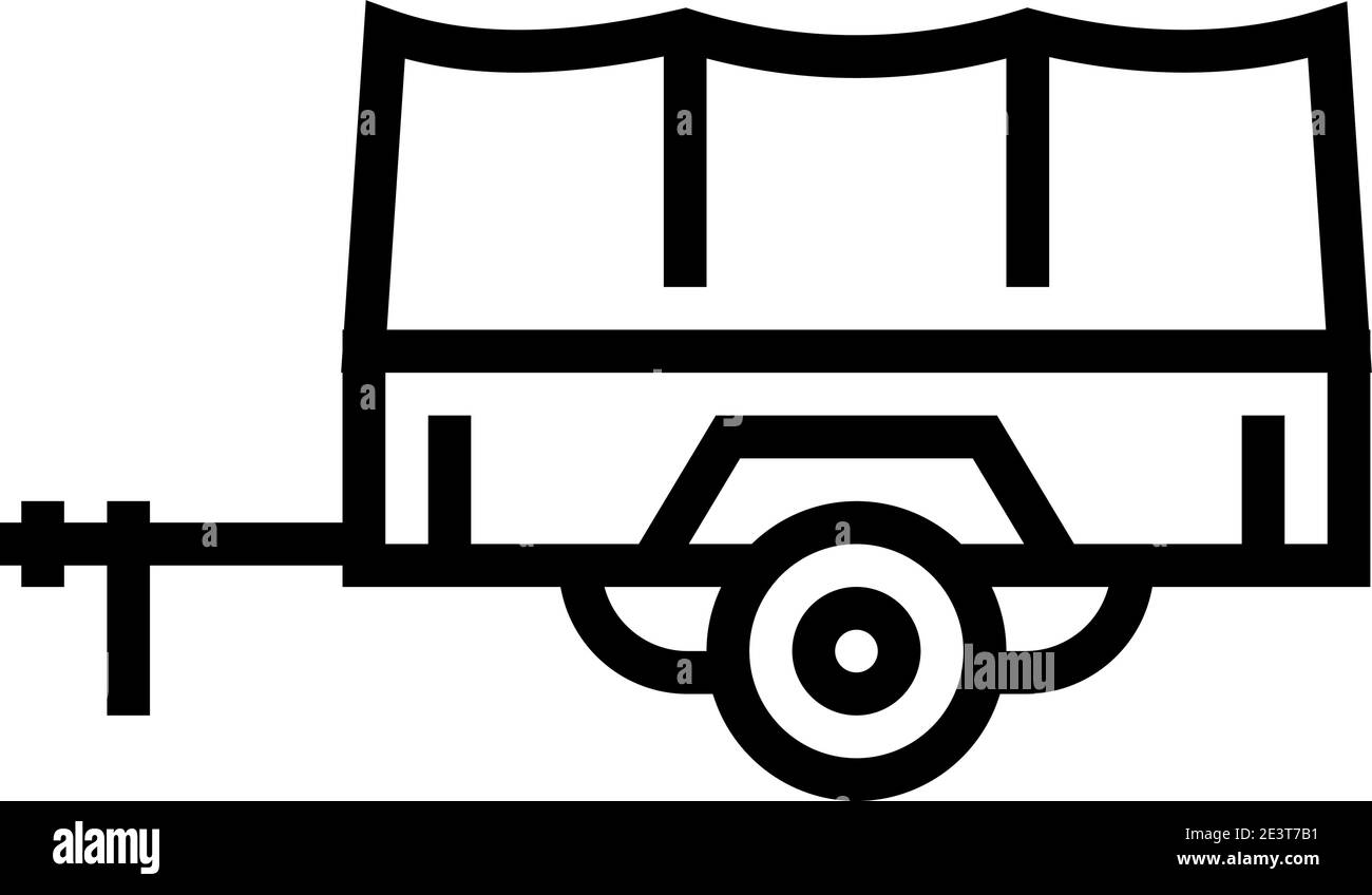Transport Anhänger Linie Symbol Vektor Illustration Stock Vektor