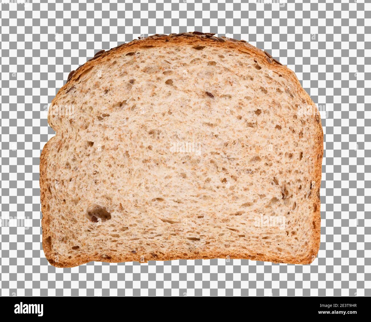 Frische Scheibe Brot mit Leinsamen. Beschneidungspfad gespeichert Stockfoto