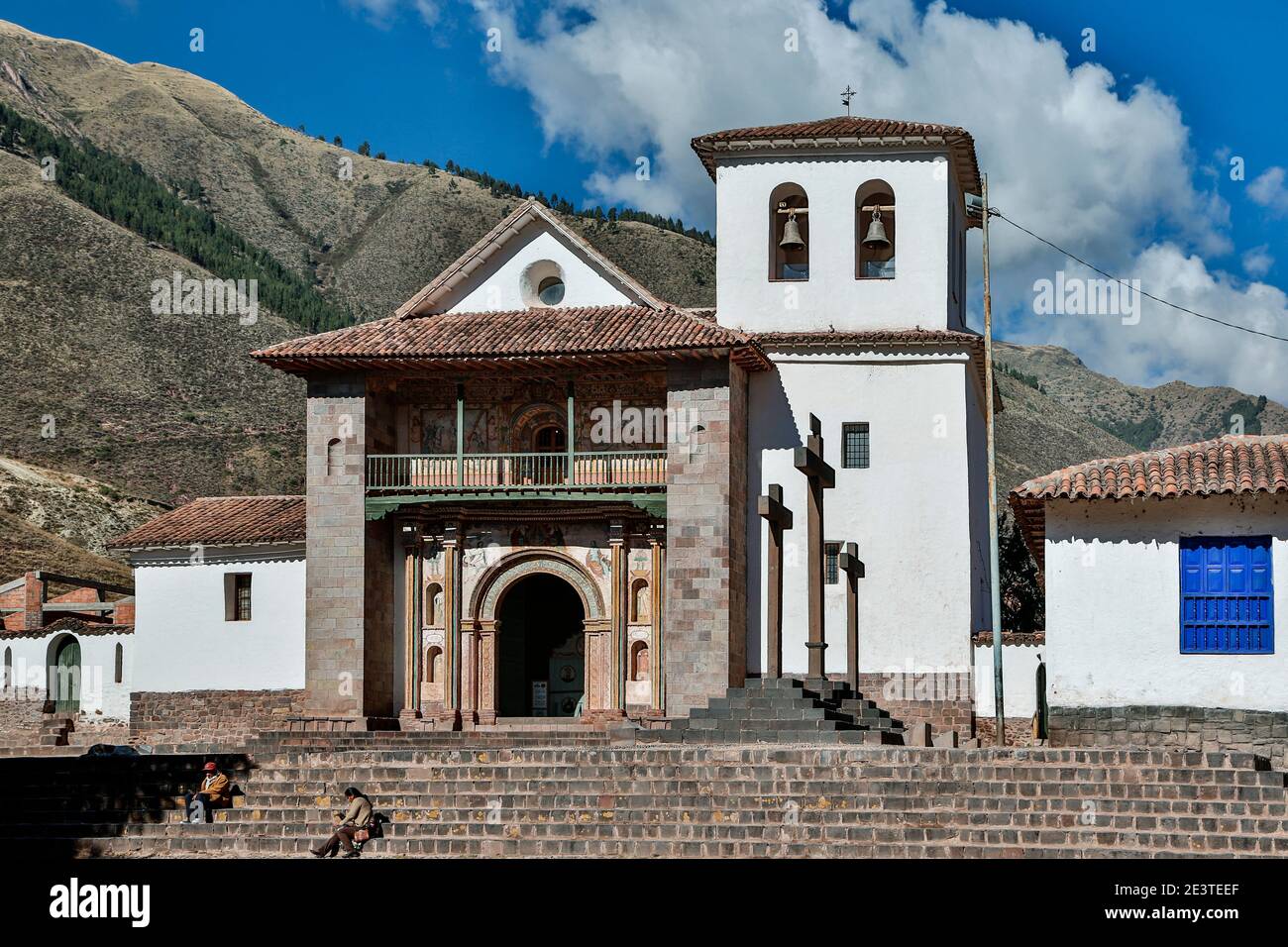 San Pedro Apostol de Andahuaylillas Church (St. Peter Apostle der Andahuaylillas), Andahuayilillas, Cusco, Peru Stockfoto