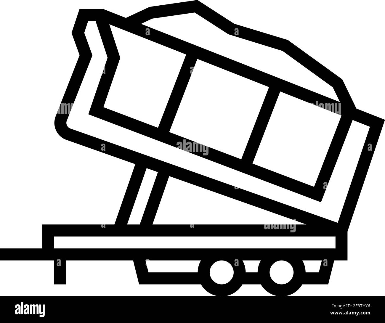 Sand Transport Anhänger Linie Symbol Vektor Illustration Stock Vektor