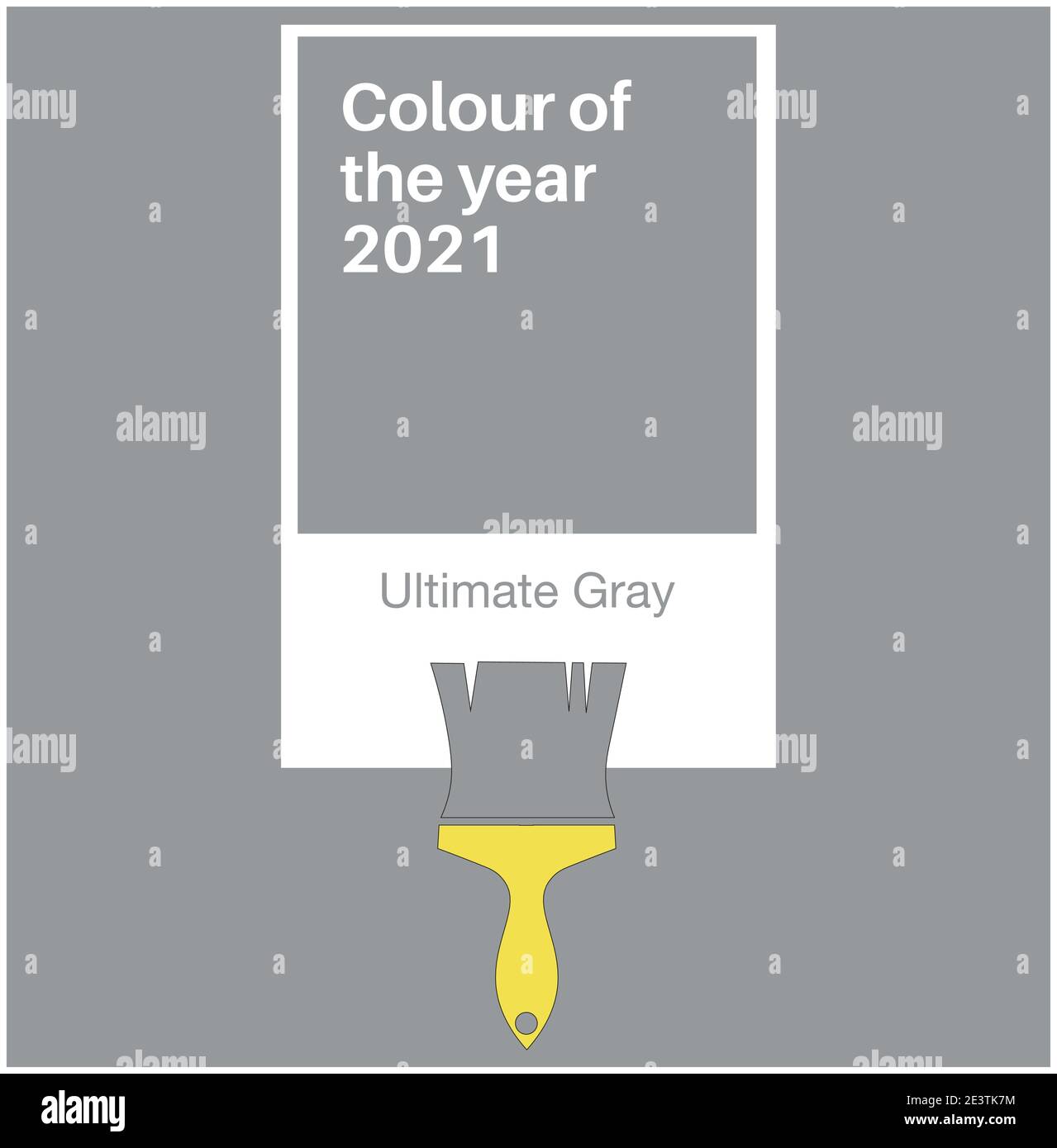 Ultimate Grey und Illuminating Yellow Trendfarben des Jahres 2021. Farbmuster, Vektorgrafik Stock Vektor