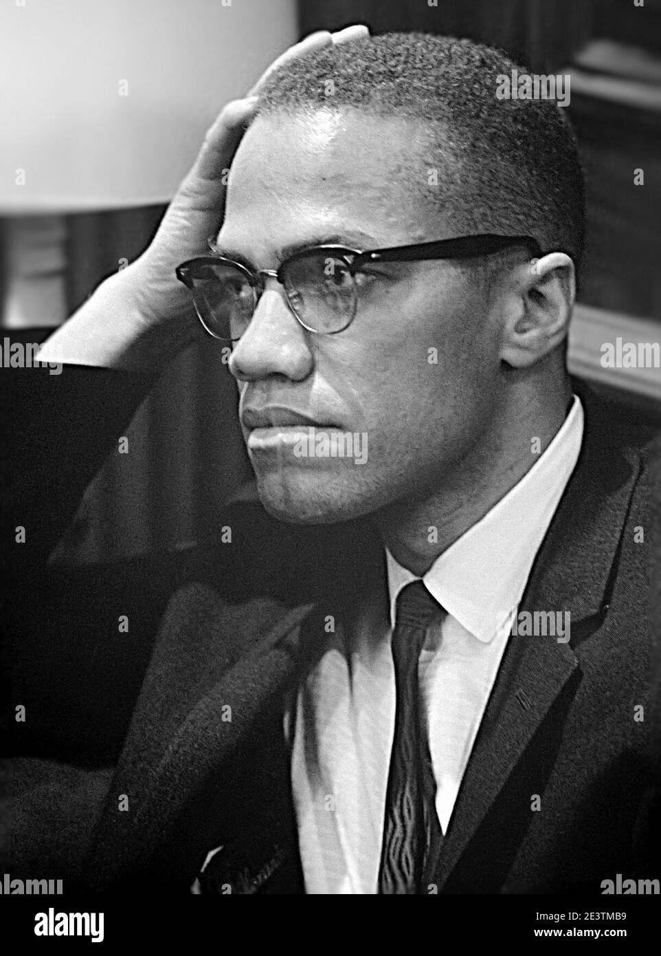 Malcolm X März 26 1964 beschnitten retuschiert. Stockfoto
