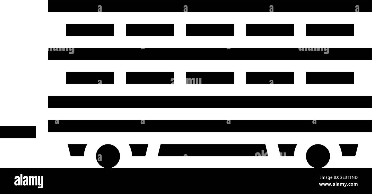 Bauernhof Produkte Transport Anhänger Glyphe Symbol Vektor Illustration Stock Vektor