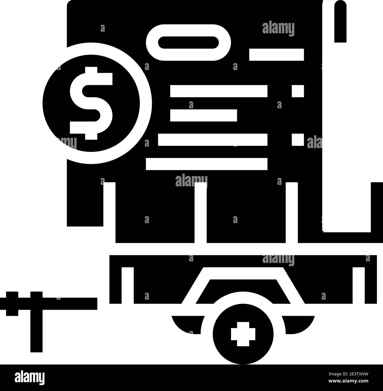 Miete Anhänger Vereinbarung Glyphe Symbol Vektor Illustration Stock Vektor