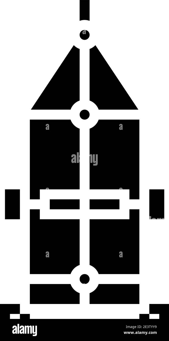 Abbildung des Schlittenanhänger-Glyphen-Symbols Stock Vektor