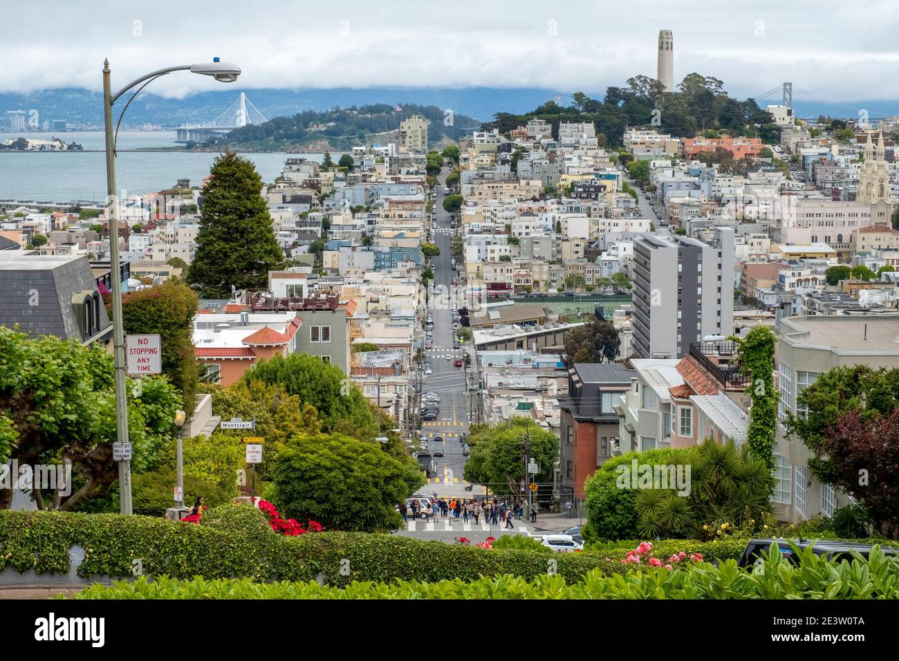 Blick auf die Lombard Street, San Francisco, Kalifornien, USA. Stockfoto