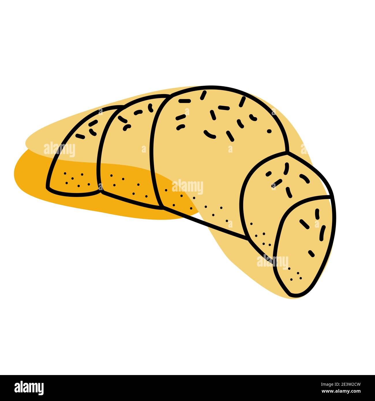 Croissant Ei Doodle Symbol Vektor-Illustration für Küche tragen Stock Vektor