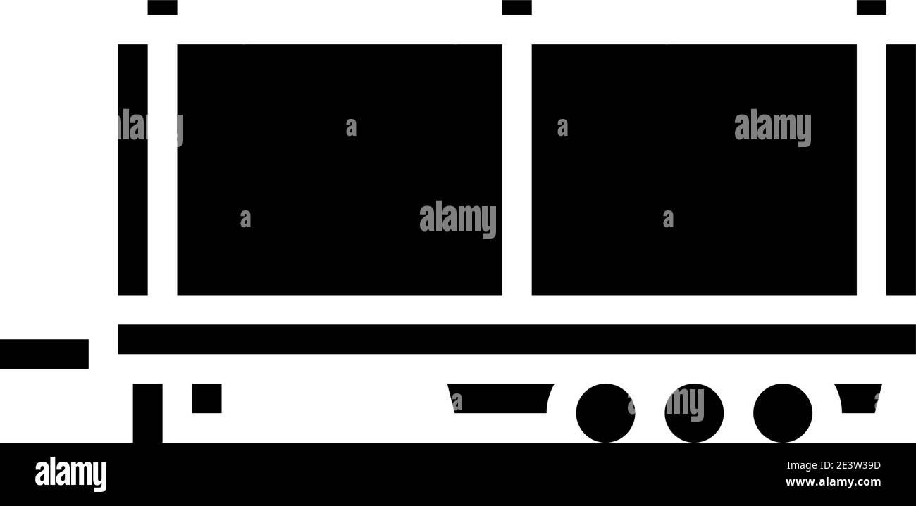 LKW Anhänger Glyphe Symbol Vektor Illustration Stock Vektor