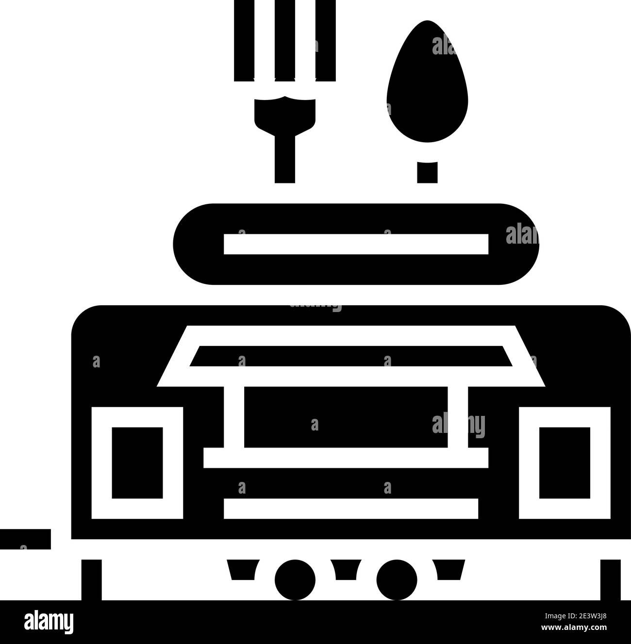 Street Food Anhänger Glyphe Symbol Vektor Illustration Stock Vektor