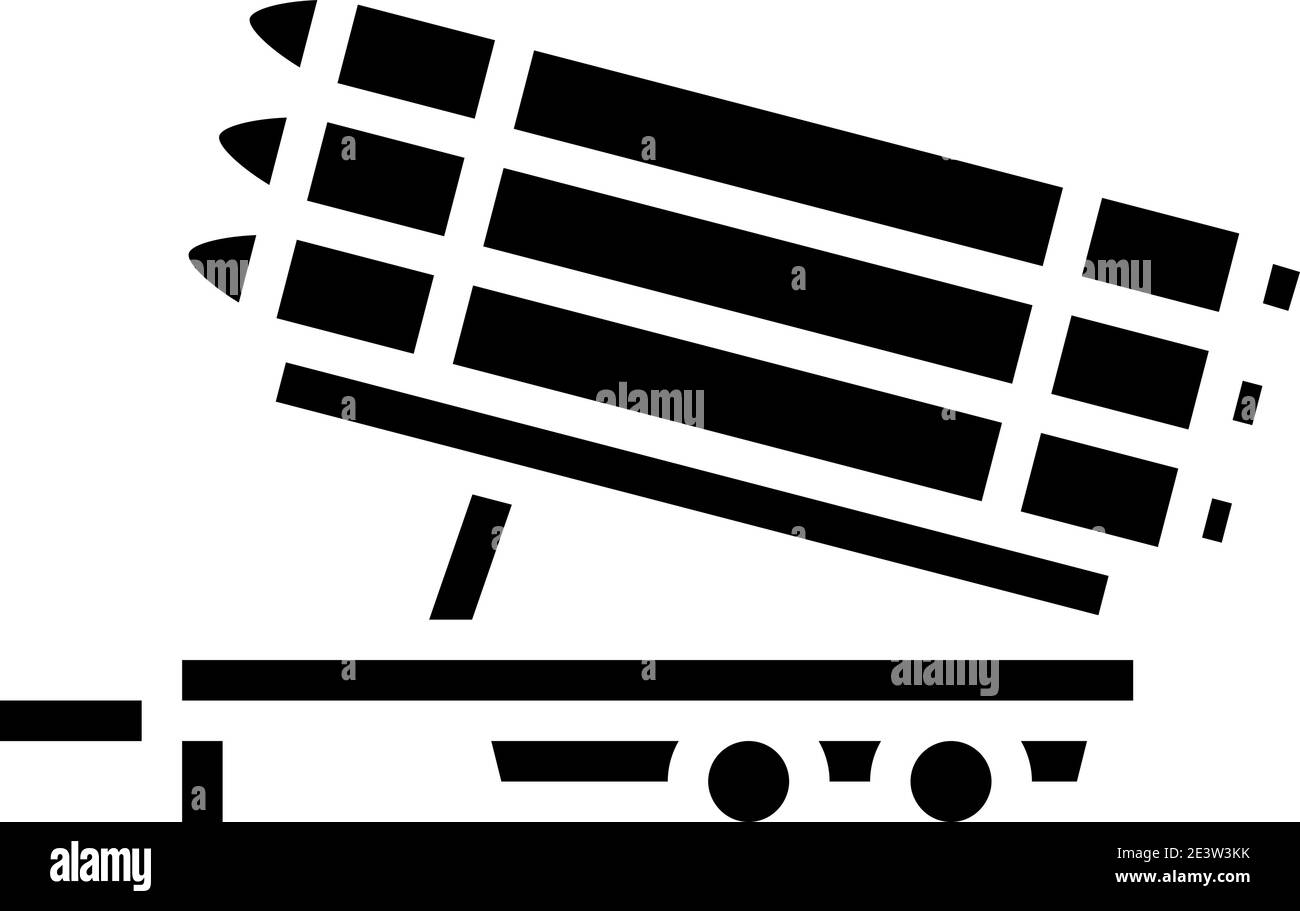 Raketen Transport Anhänger Glyphe Symbol Vektor Illustration Stock Vektor