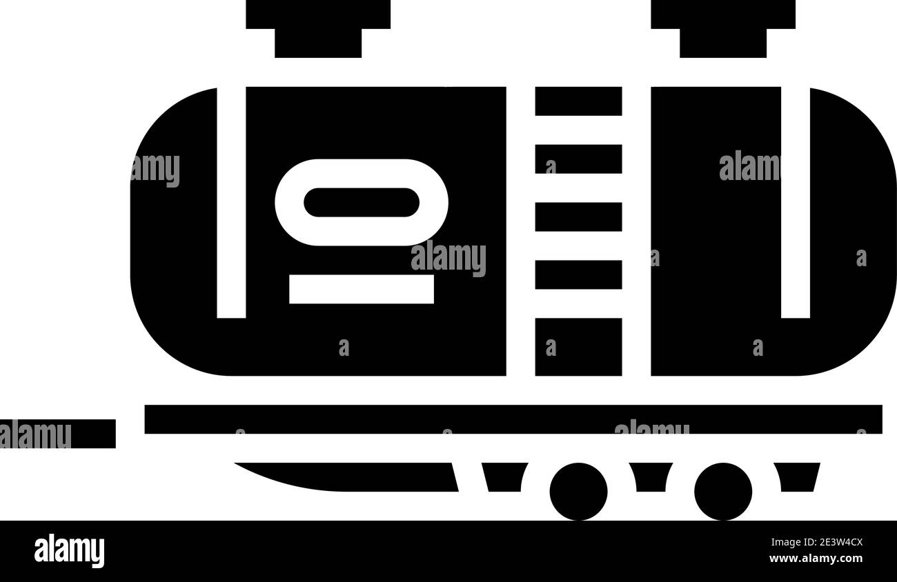 Benziner Transport Anhänger Glyphe Symbol Vektor Illustration Stock Vektor
