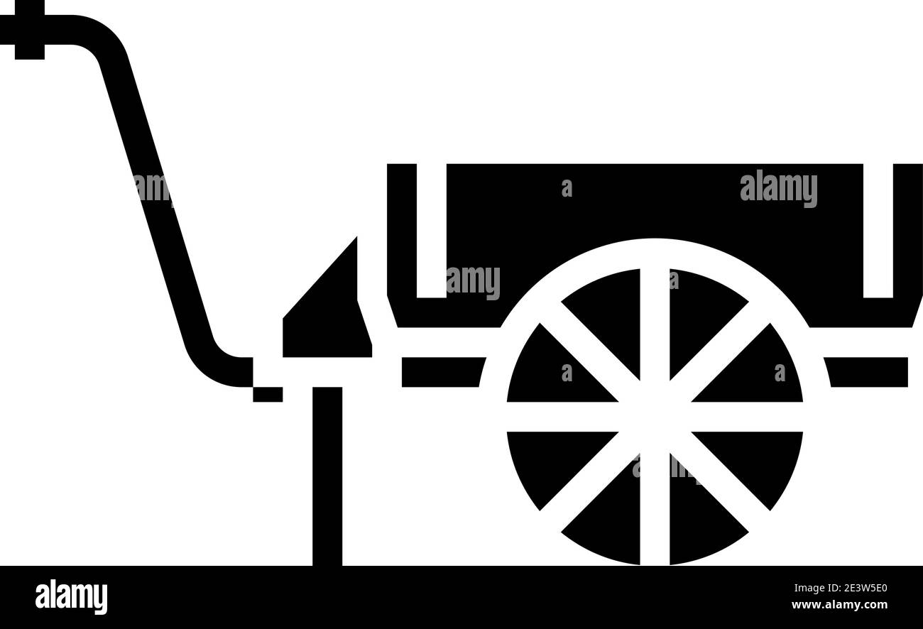 Bauernhof Warenkorb Glyphe Symbol Vektor Illustration Stock Vektor