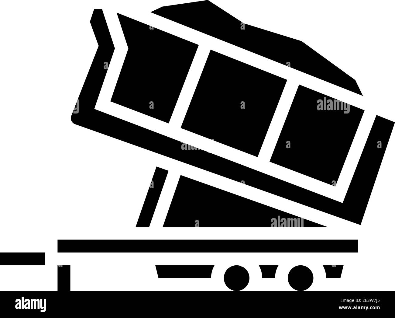 Sand Transport Anhänger Glyphe Symbol Vektor Illustration Stock Vektor