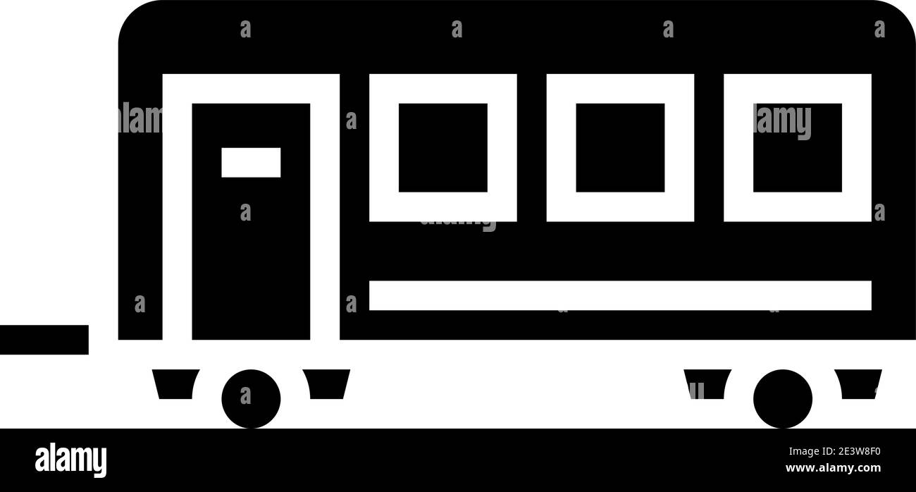 Passagier Transport Anhänger Glyphe Symbol Vektor-Abbildung Stock Vektor