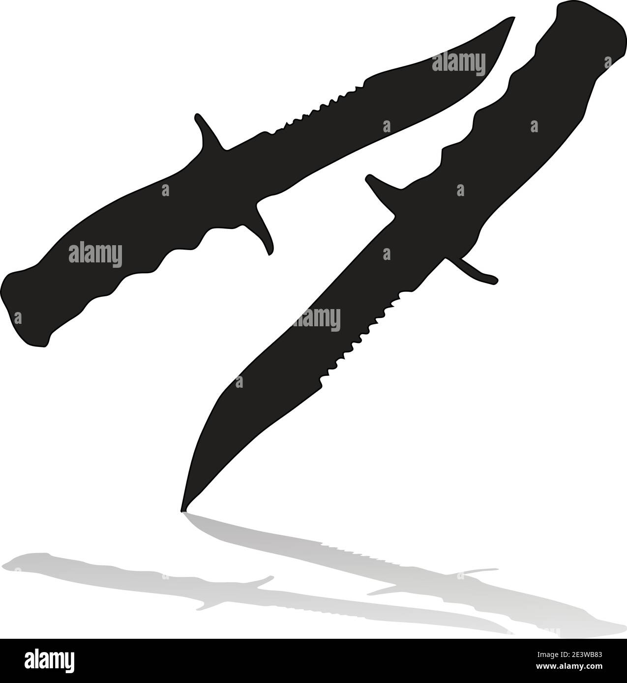 Silhouette Messer Vektor-Illustration isoliert auf weißem Hintergrund Stock Vektor