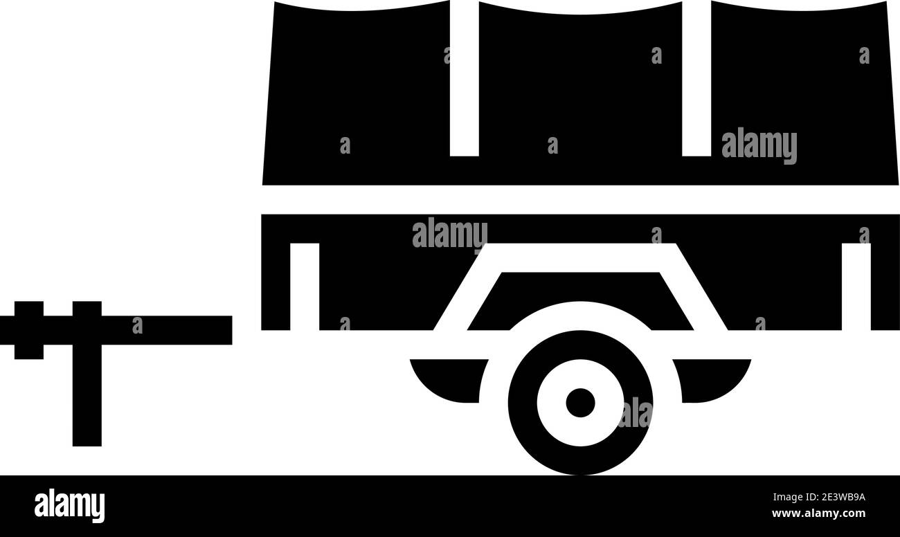 Transport Anhänger Glyphe Symbol Vektor Illustration Stock Vektor