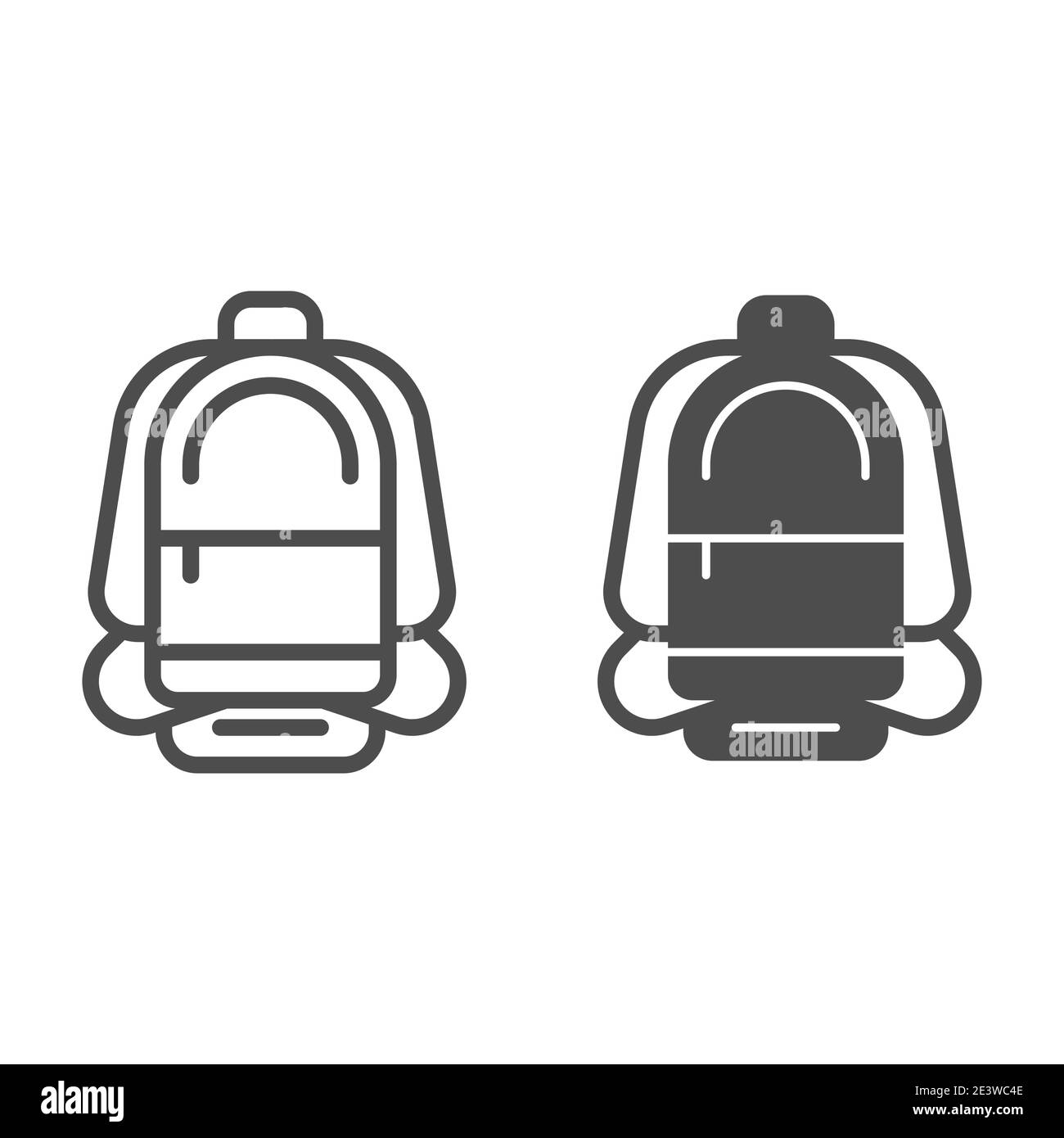 Rucksack Linie und solide Symbol, Sommer Tourismus Konzept, Sport Rucksack Zeichen auf weißem Hintergrund, Reise Rucksack Symbol in Outline-Stil für mobile Stock Vektor