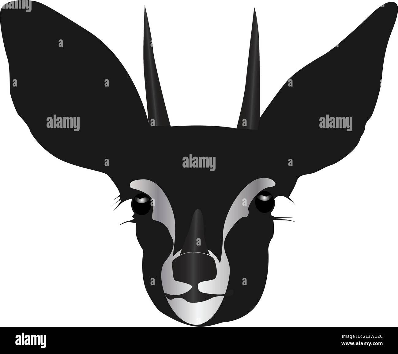 Schwarze Vektor-Silhouette von Antilope Stock Vektor