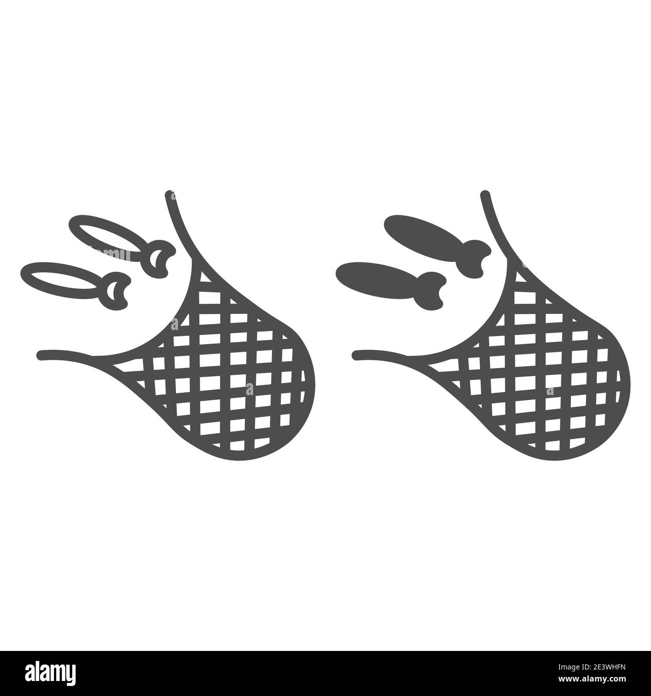 Netz mit Fischlinie und solide Symbol, Angeln Konzept, Netzschild auf weißem Hintergrund, Angeln Netz Symbol in Umriss-Stil für mobile Konzept und Web Stock Vektor