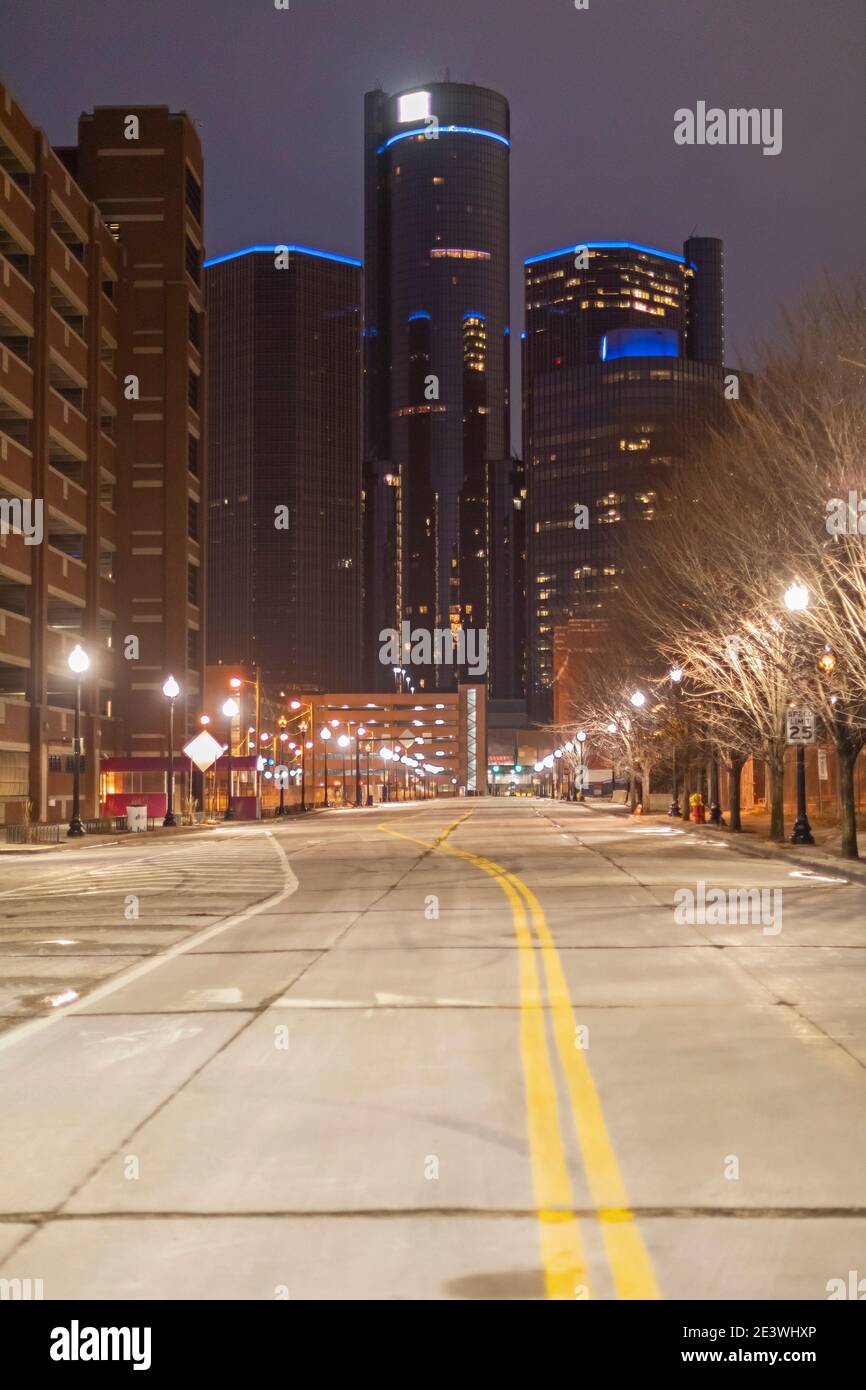 Detroit, Michigan - The Renaissance Center Hauptquartier von General Motors. Stockfoto
