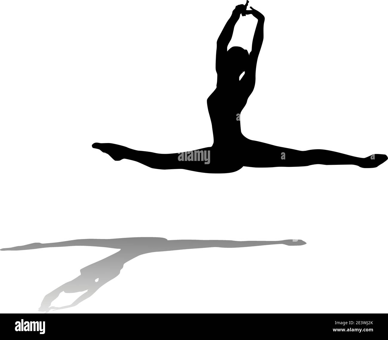 Ballett Tänzer Silhouette Vektor Illustration isoliert Stock Vektor