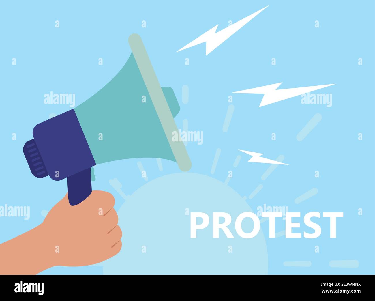 Hand Human Megaphone Vector Illustration Stockfotos Und Bilder Kaufen Alamy