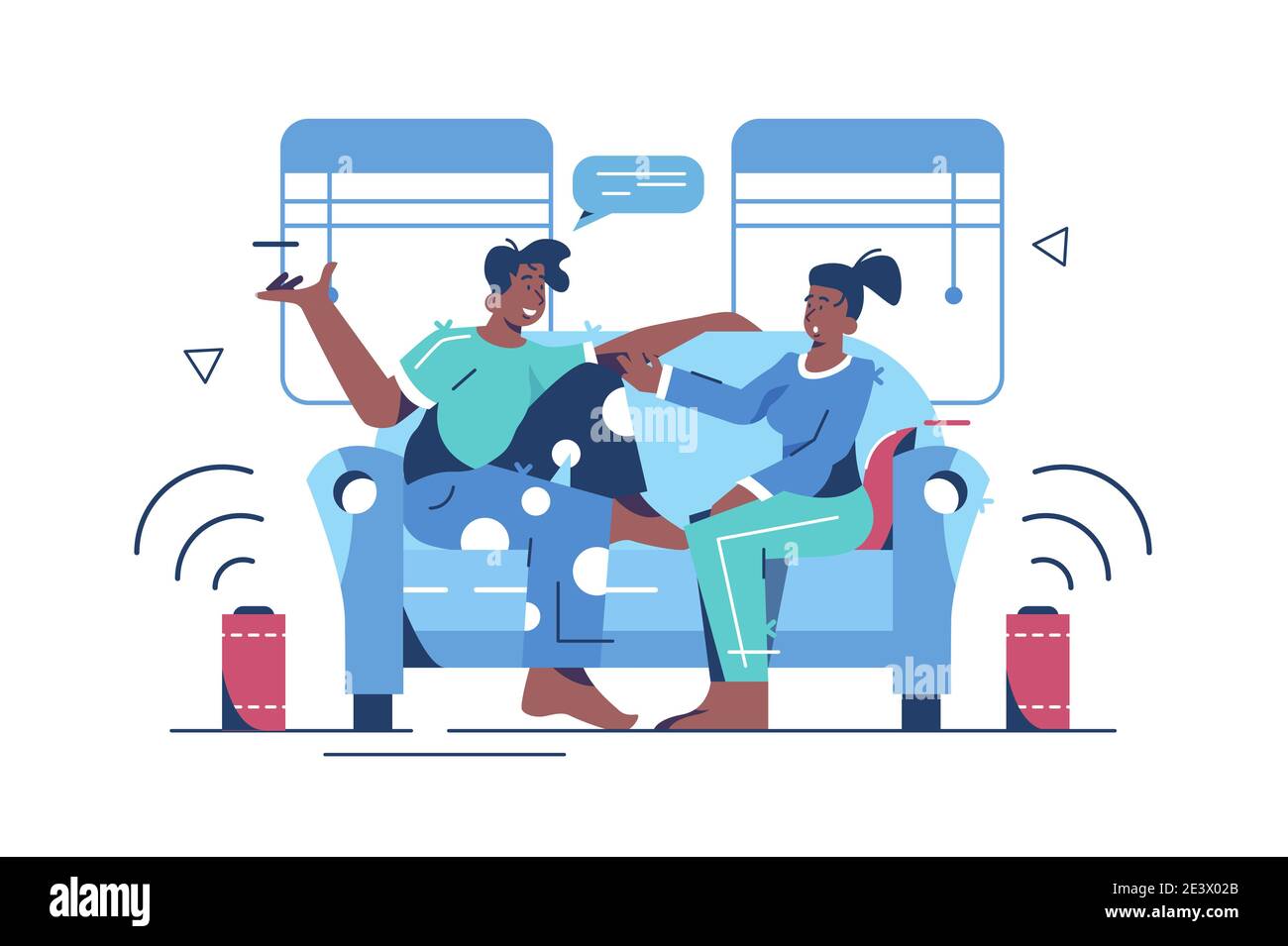 Lustige Party zu Hause Stock Vektor