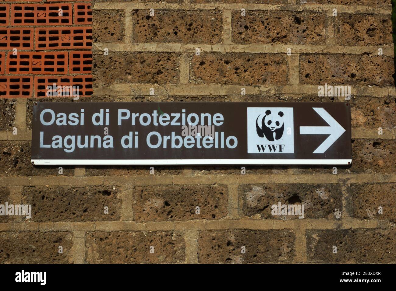 Laguna di Orbetello. Die WWF Oase von Orbetello ist die wichtigste Lagune des Tiyrrhenischen Meeres. Italien, Toskana, Grosseto Stockfoto