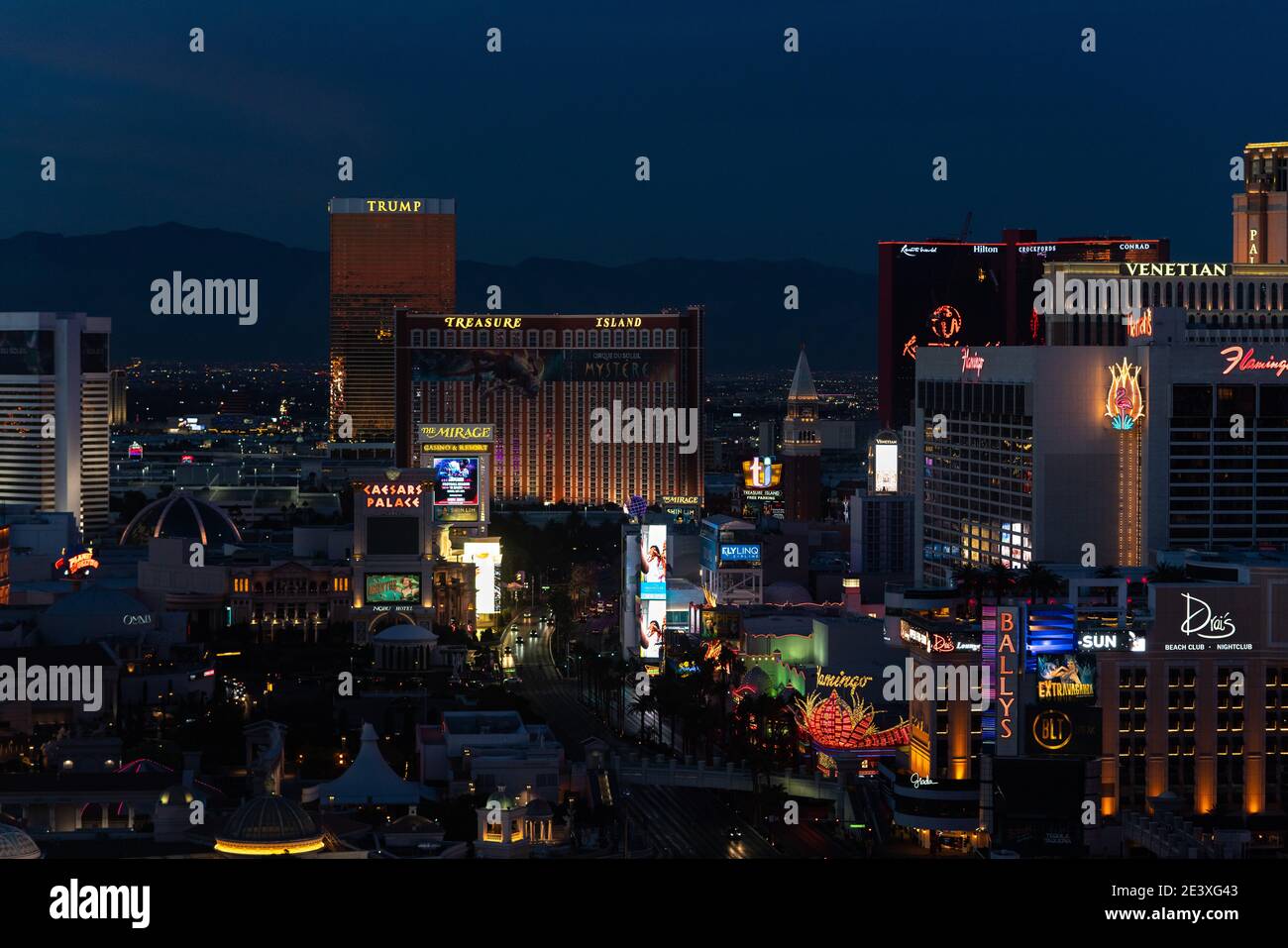 Der Las Vegas Strip bei Nacht Stockfoto