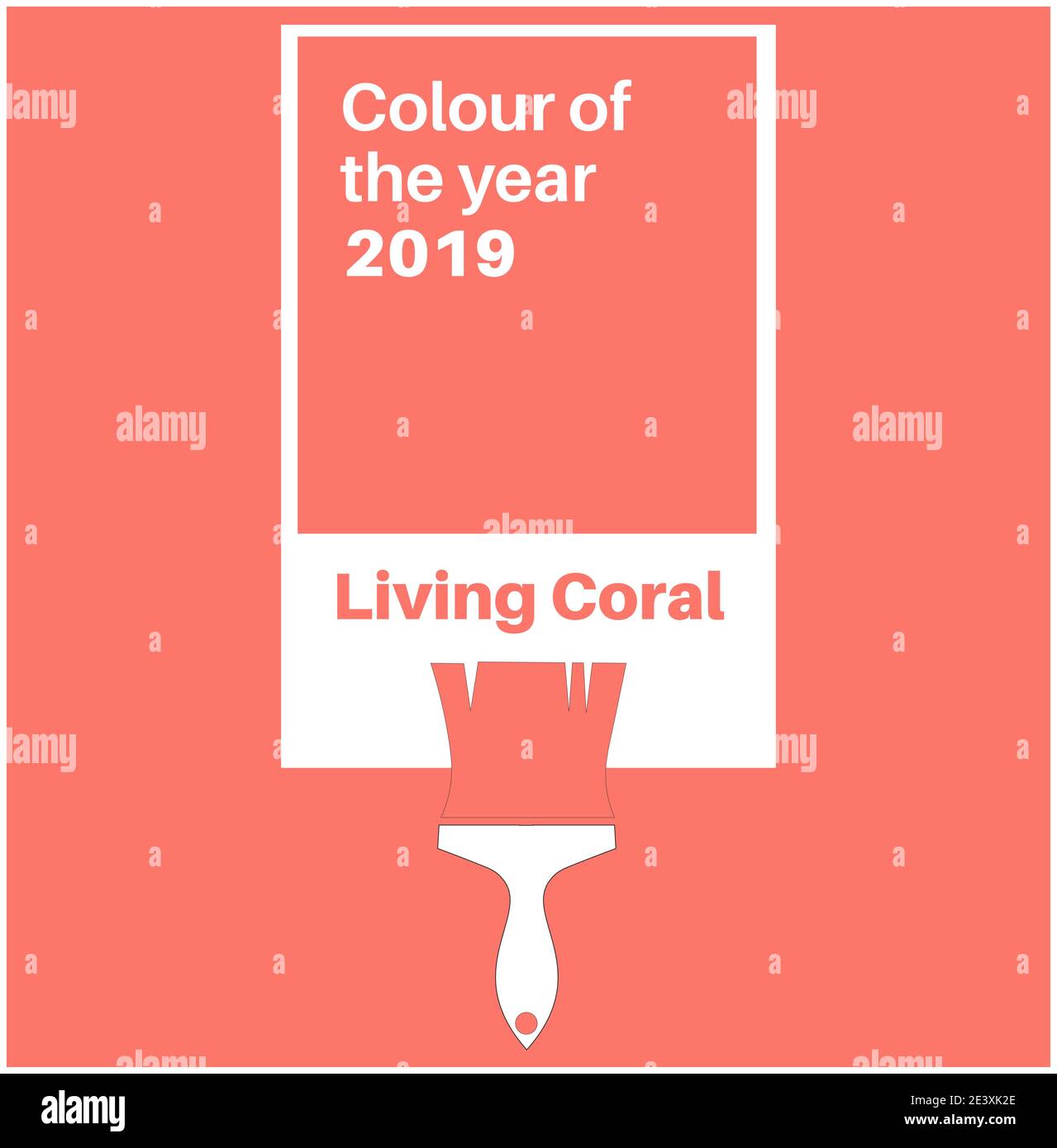 Lebende Koralle Trendfarbe des Jahres 2019. Farbmuster, Vektorgrafik Stock Vektor