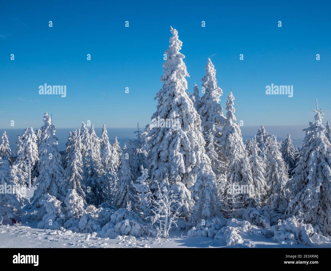 Wintereindruck Fichtelberg ostdeutschland Stockfoto