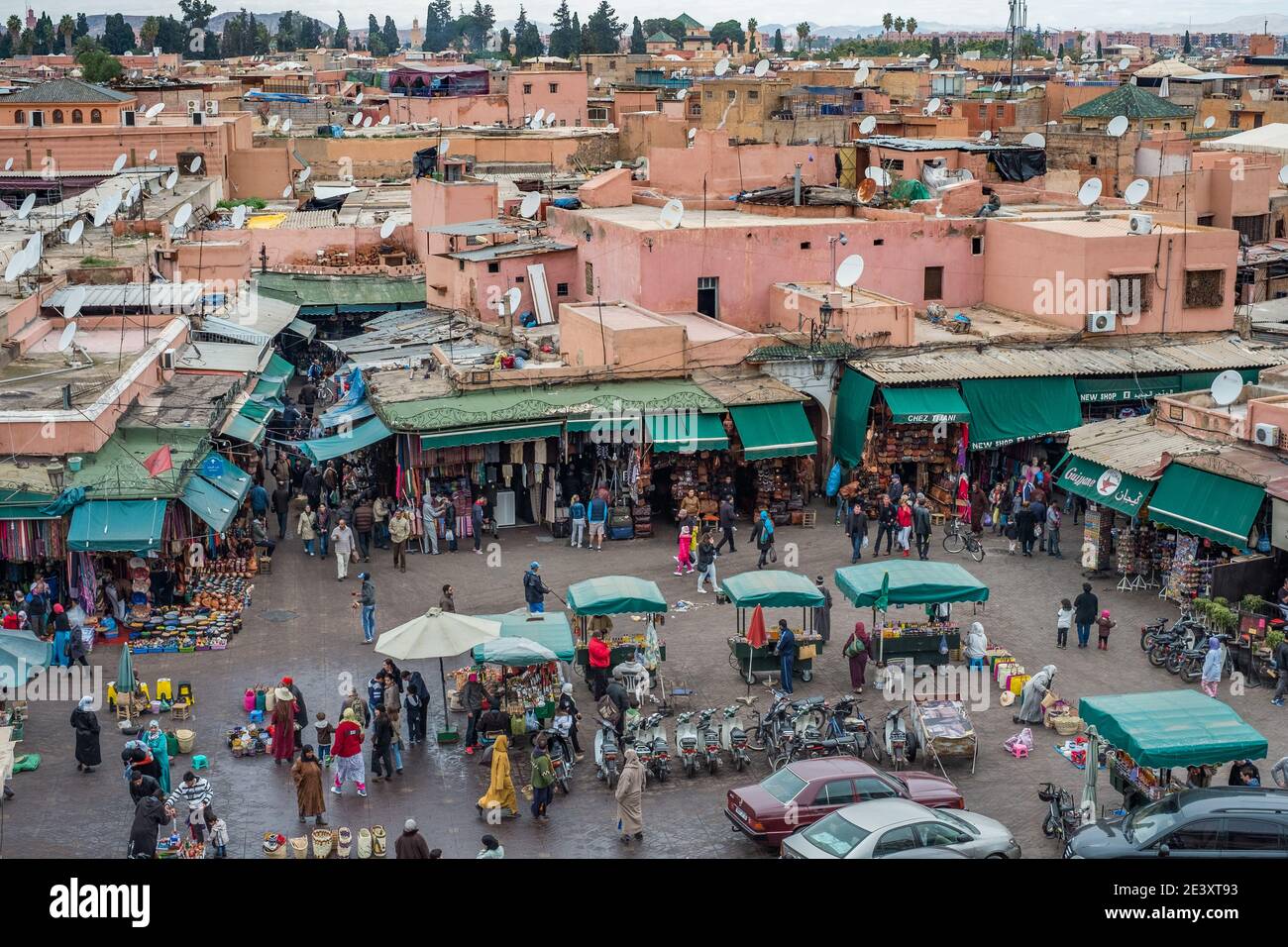 Marrakech Souk & Jemaa el-Fnaa Platz und Marktplatz in Marrakesch Medina Viertel, Stockfoto