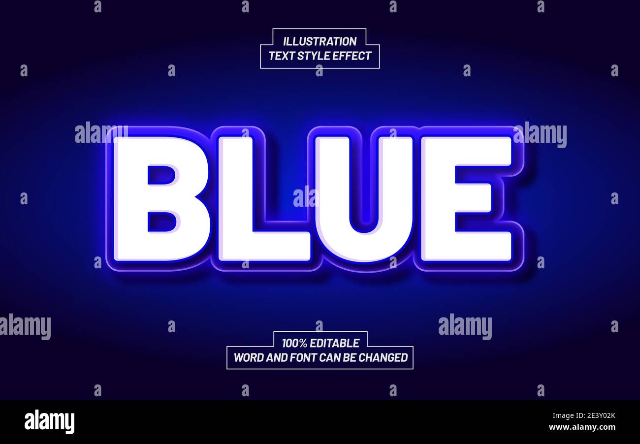 Moderner Blue Bold Text Style-Effekt Stock Vektor