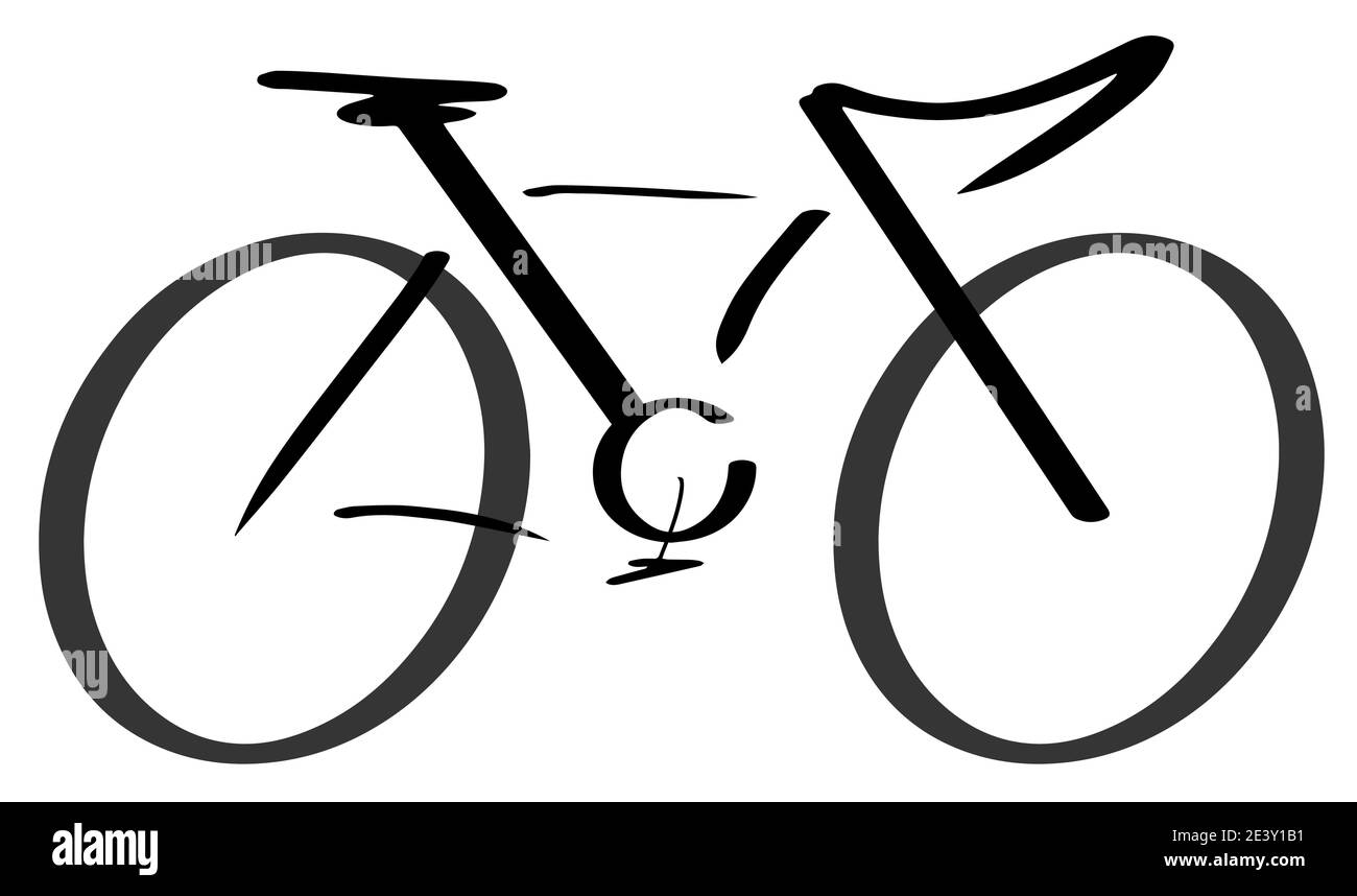 Fahrrad stilisierte moderne Umrisszeichnung eps10 Vektor-Illustration isoliert auf weißem Hintergrund. Stock Vektor