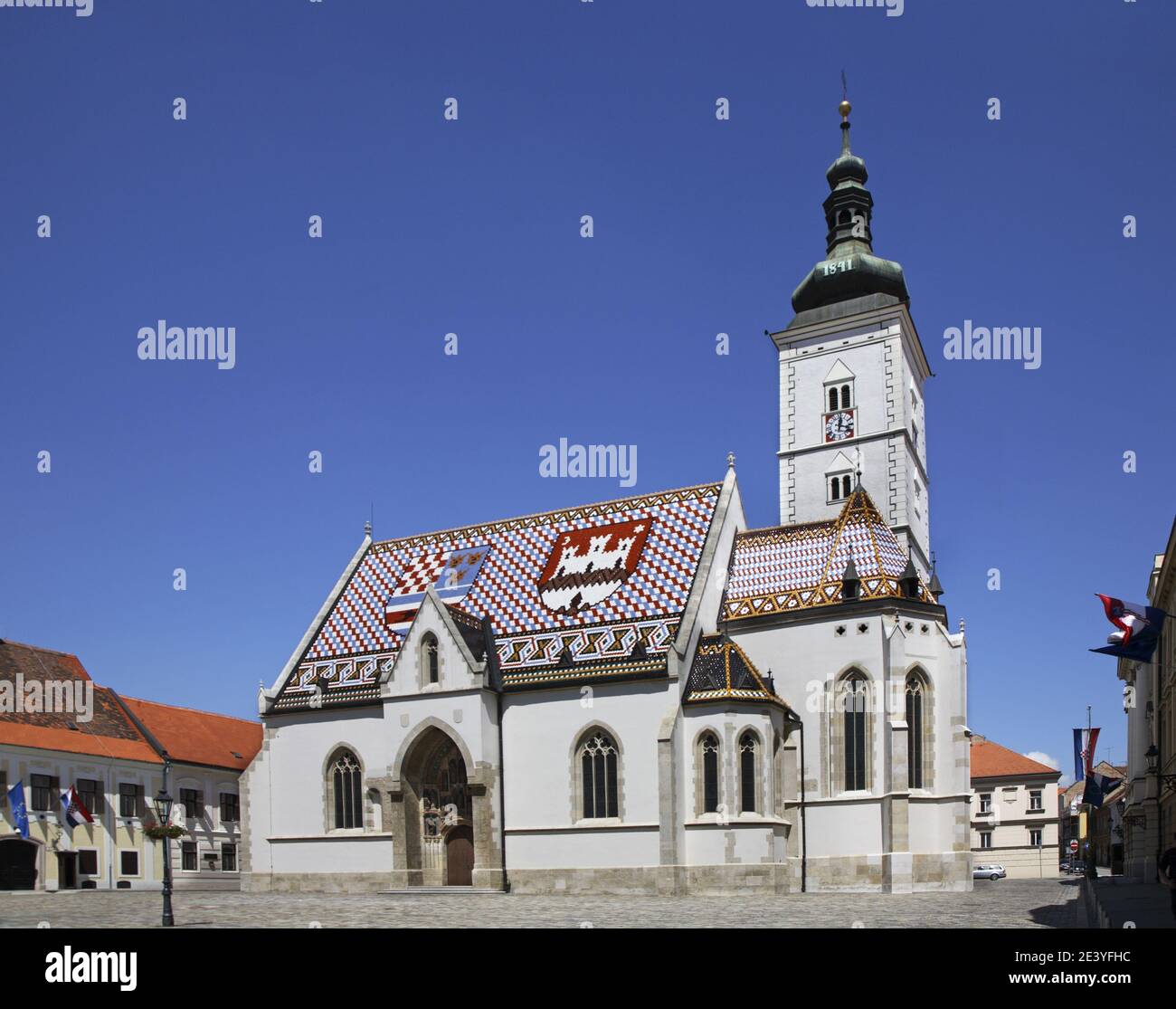 Kirche St. Mark am Platz von St. Mark. Zagreb. Kroatien Stockfoto