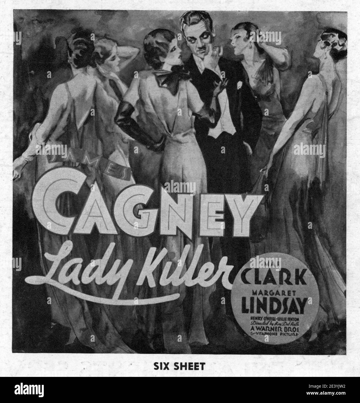 JAMES CAGNEY MAE CLARKE und MARGARET LINDSAY in LADY KILLER 1933 Regisseur ROY DEL RUTH Story The Finger man von Rosalind Keating Shaffer Kostümdesign Orry-Kelly Warner Bros. Stockfoto